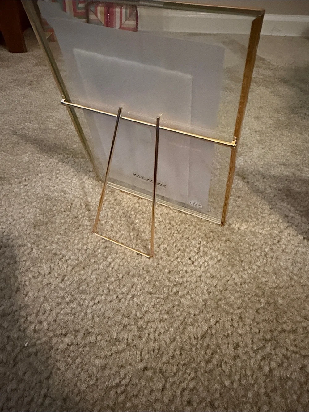 Max Studio Gold Metal Picture Frame with Mirrored Border